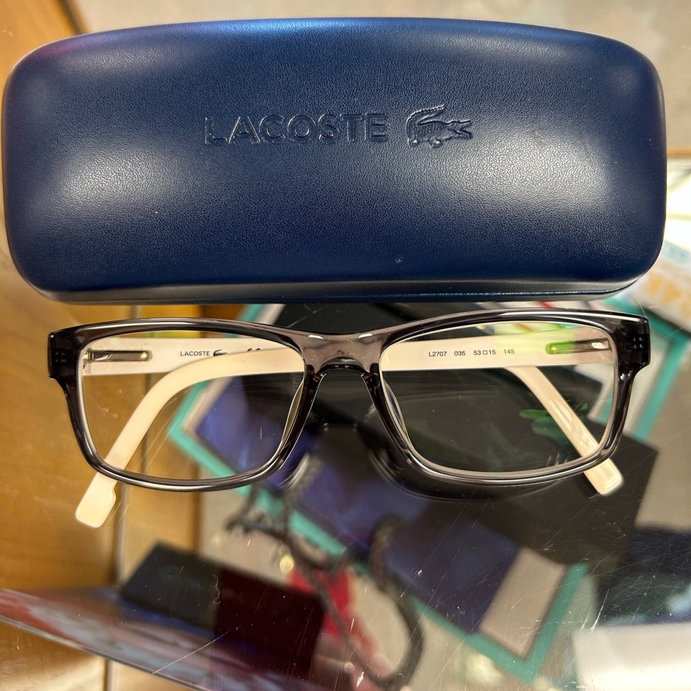 Lacoste crystal grey with white Eyeglasses